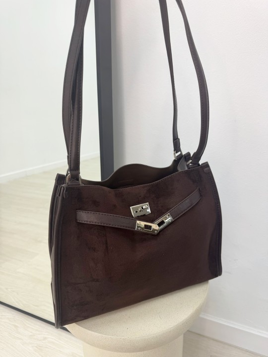 BOLSO TOTE KELLY (PIEL DE ANTE) - MARRÓN