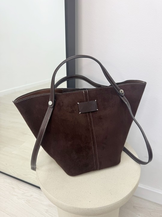 BOLSO TOTE ANTE - MARRÓN