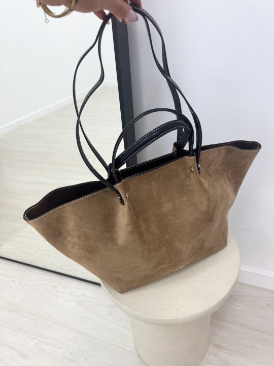 BOLSO MONACO (PIEL DE ANTE) - CAMEL CLARO