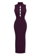 VESTIDO PUNTO APERTURAS - BURDEOS