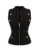 TOP EXCLUSIVO ALAMARES BOTONES - NEGRO