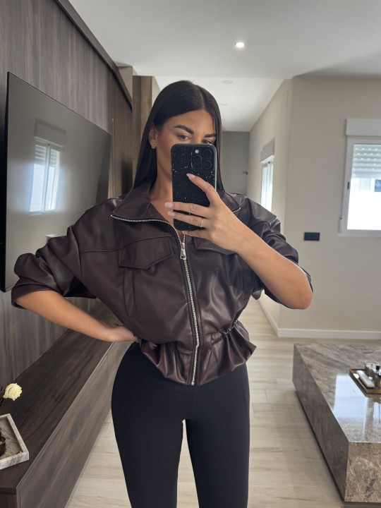 CHAQUETA POLIPIEL - BURDEOS