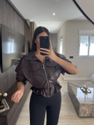 CHAQUETA POLIPIEL - BURDEOS