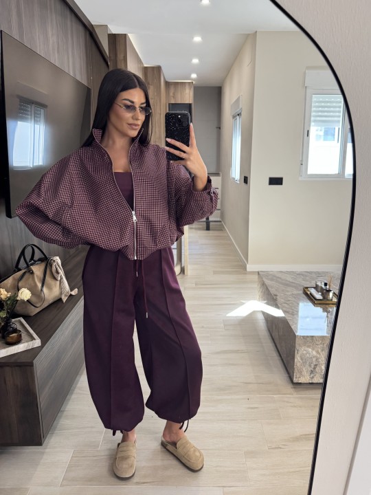 PANTALÓN CHÁNDAL LAZADA - BURDEOS