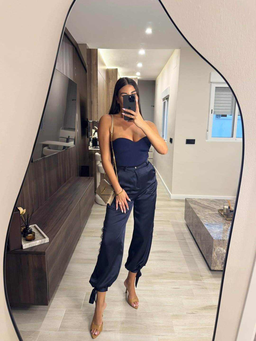 PANTALÓN SATINADO LAZADA - AZUL MARINO