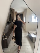 VESTIDO SANDRO PUNTO PERLAS - NEGRO