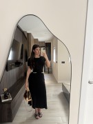 VESTIDO SANDRO PUNTO PERLAS - NEGRO