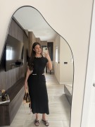 VESTIDO SANDRO PUNTO PERLAS - NEGRO