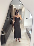 VESTIDO MIDI COMBINADO TUL - MARRÓN