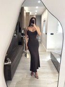 VESTIDO MIDI COMBINADO TUL - MARRÓN