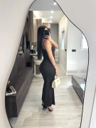 VESTIDO MIDI COMBINADO TUL - MARRÓN