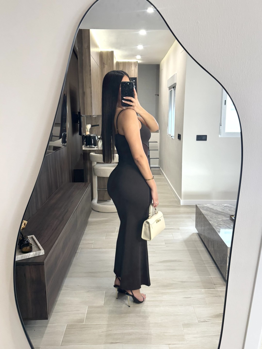 VESTIDO MIDI COMBINADO TUL - MARRÓN