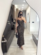VESTIDO MIDI COMBINADO TUL - LEOPARDO