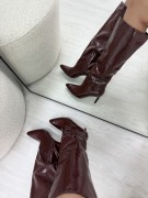 BOTA TACÓN CHAROL - BURDEOS