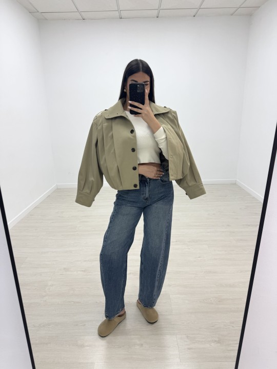 BOMBER GABRDINA - CAMEL