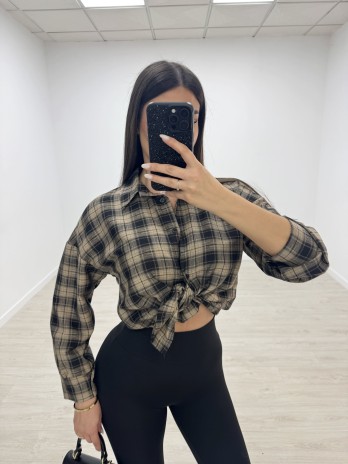 CAMISA CUADROS ANUDADA