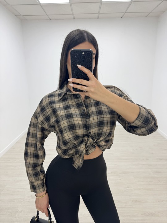 CAMISA CUADROS ANUDADA