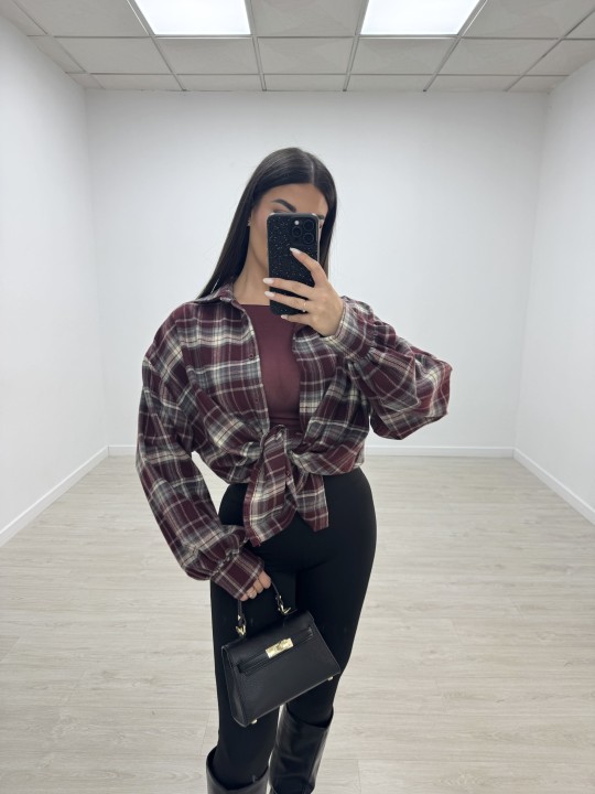 SOBRECAMISA CUADROS - BURDEOS