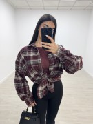 SOBRECAMISA CUADROS - BURDEOS