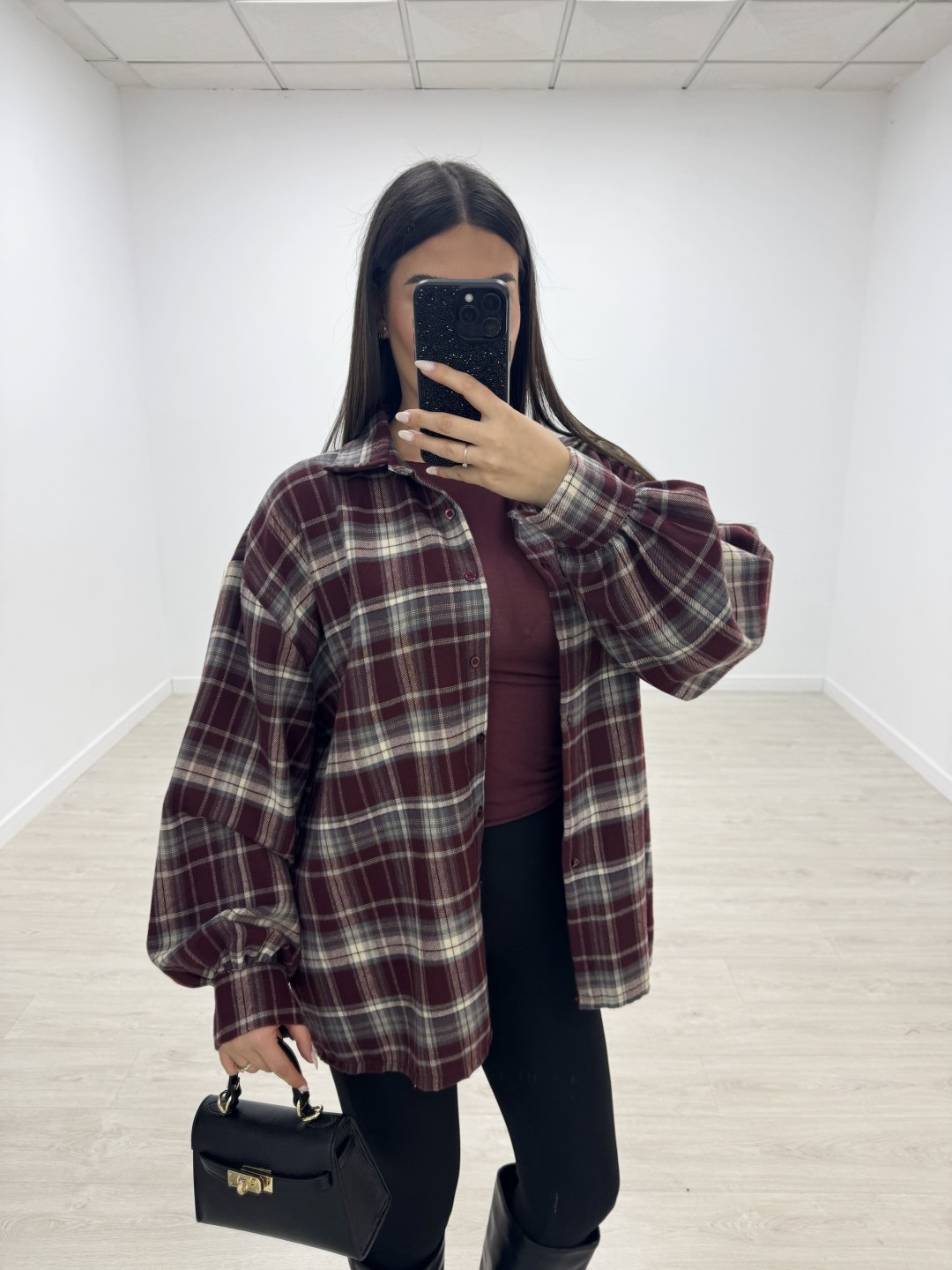 SOBRECAMISA CUADROS - BURDEOS