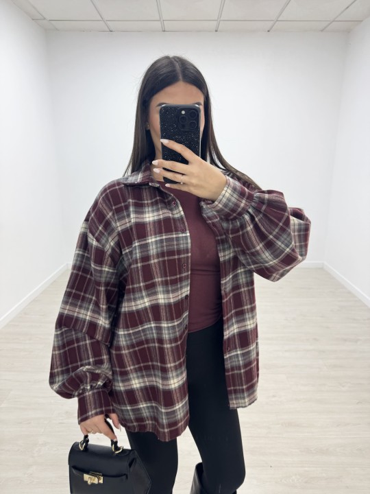 SOBRECAMISA CUADROS - BURDEOS