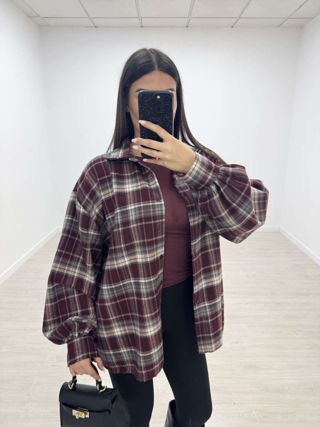 SOBRECAMISA CUADROS - BURDEOS