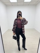 SOBRECAMISA CUADROS - BURDEOS