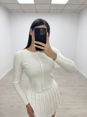 TOP REBECA BOTONES - BLANCO