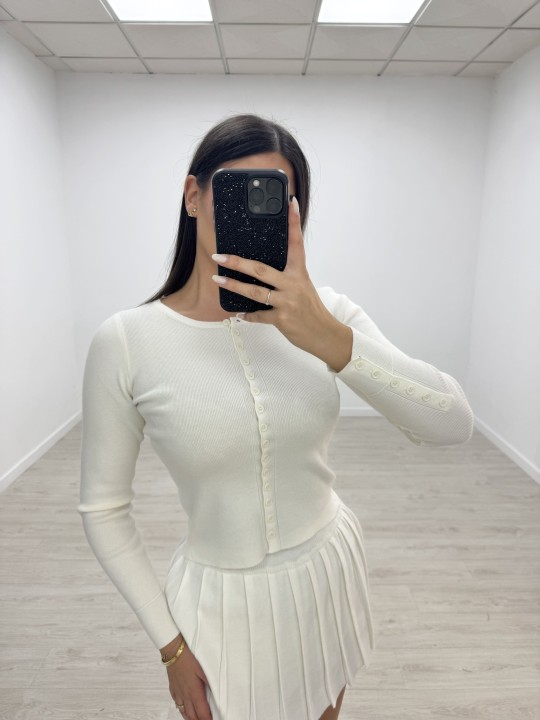 TOP REBECA BOTONES - BLANCO