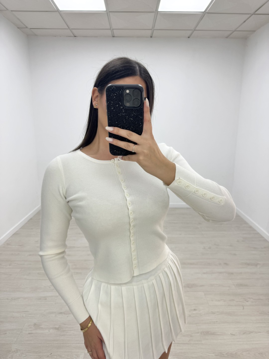 TOP REBECA BOTONES - BLANCO