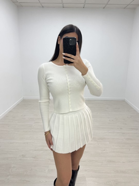 TOP REBECA BOTONES - BLANCO