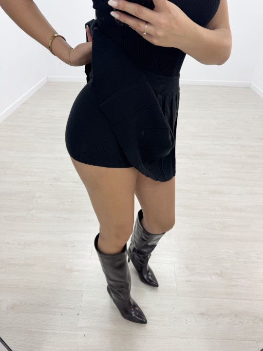 FALDA TABLAS PUNTO - NEGRO