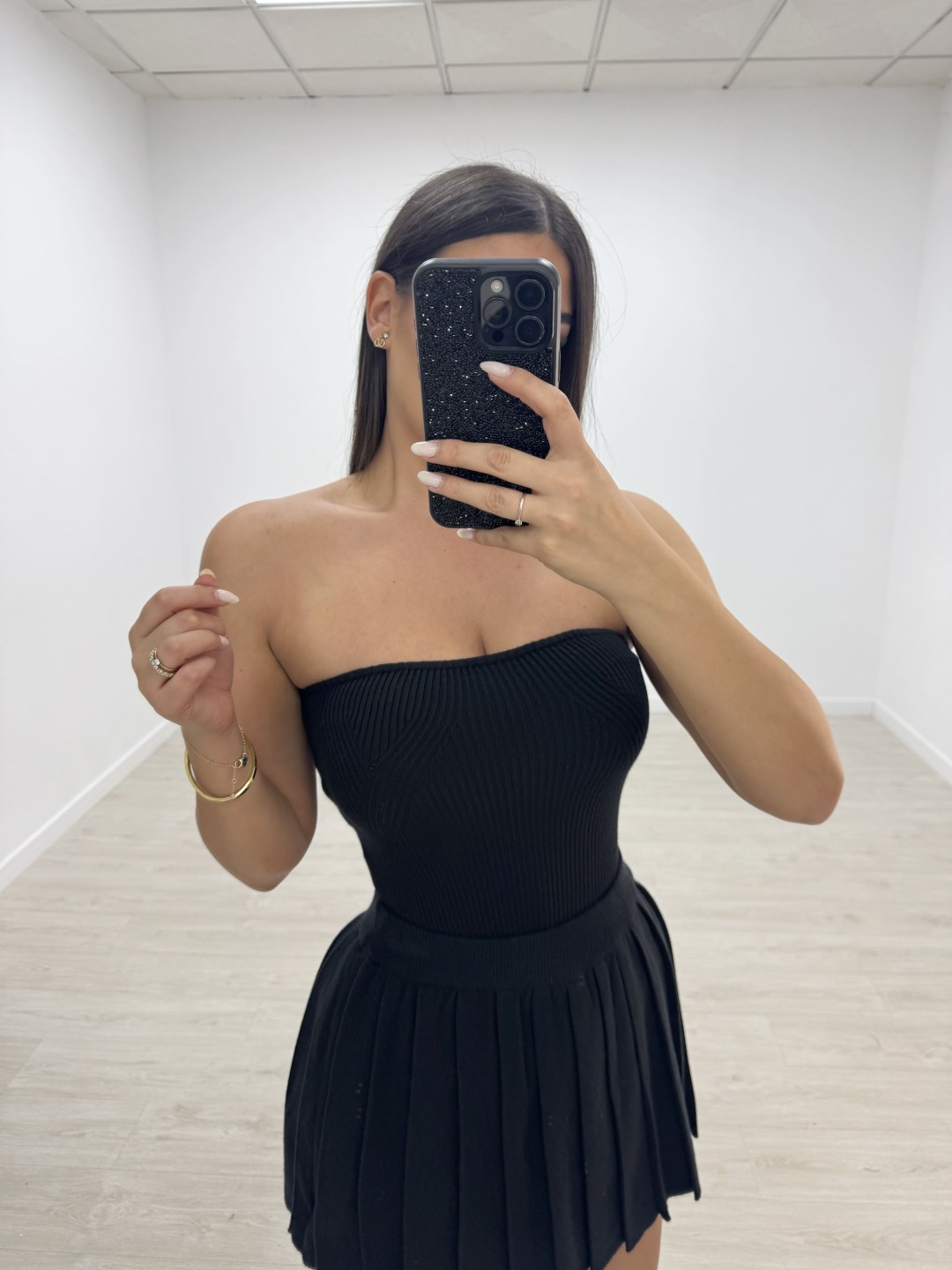 TOP PUNTO BANDA - NEGRO