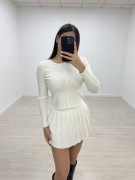 FALDA TABLAS PUNTO - BLANCO