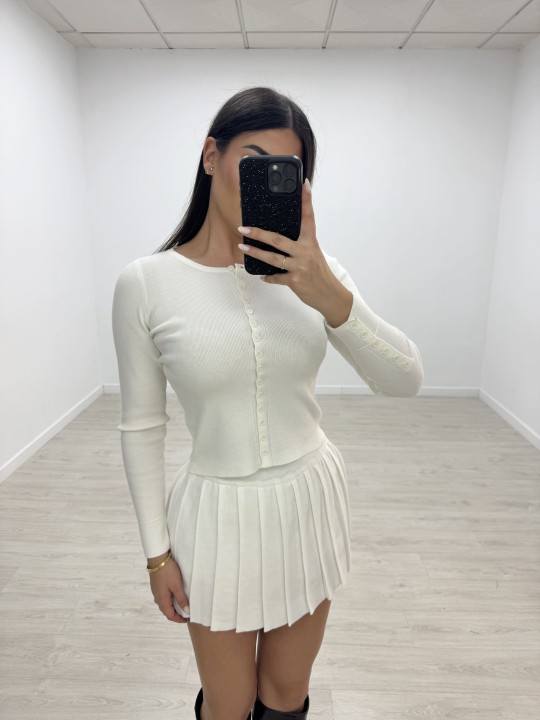 FALDA TABLAS PUNTO - BLANCO