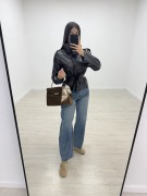 GABARDINA CROP POLIPIEL - MARRÓN