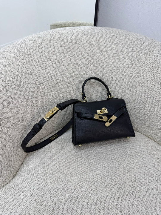 BOLSO MINI KELLY (PIEL 100%) - NEGRO
