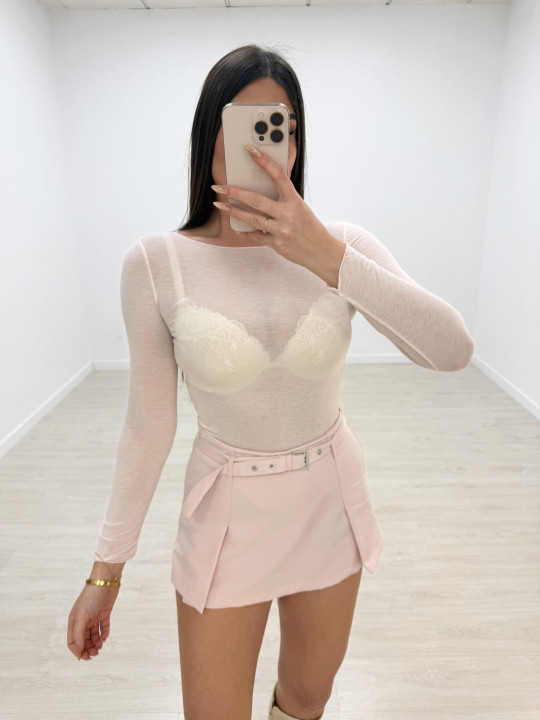 CAMISETA SEMITRANSPARENTE - ROSA
