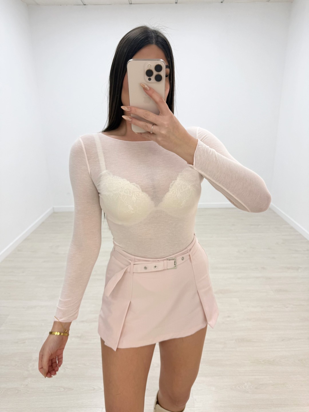 CAMISETA SEMITRANSPARENTE - ROSA