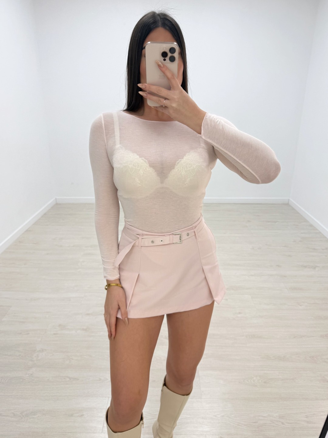 CAMISETA SEMITRANSPARENTE - ROSA