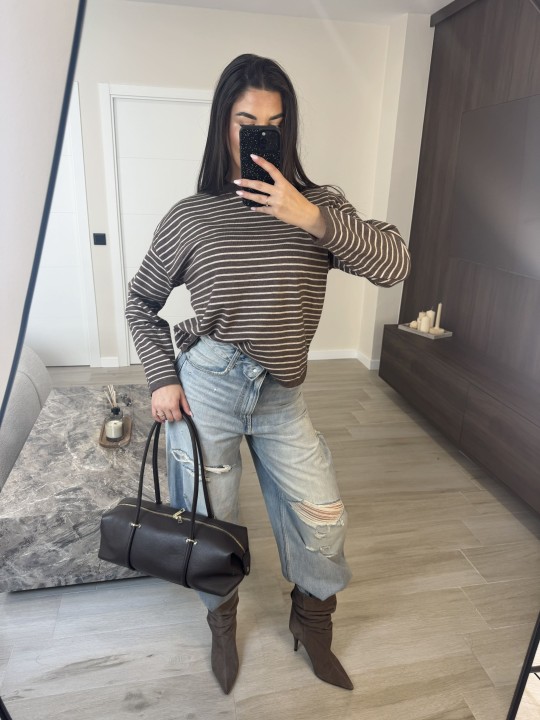 BOLSO LONG (PIEL 100%) - MARRÓN