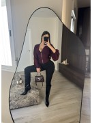 TOP BLUSA GASA CREMALLERA - BURDEOS