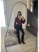 TOP BLUSA GASA CREMALLERA - BURDEOS