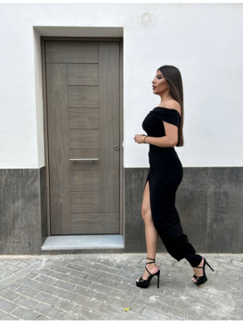 VESTIDO LARGO ESCOTE LAZO