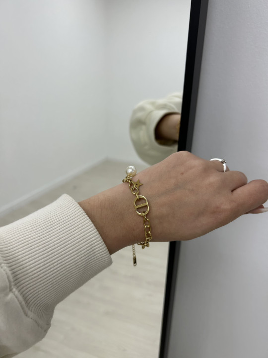 PULSERA CD ABALORIOS ORO
