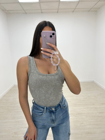 TOP CANALÉ LAVADO GRIS