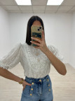BLUSA ENCAJE FAROL BLANCA BLUSA ENCAJE FAROL BLANCA