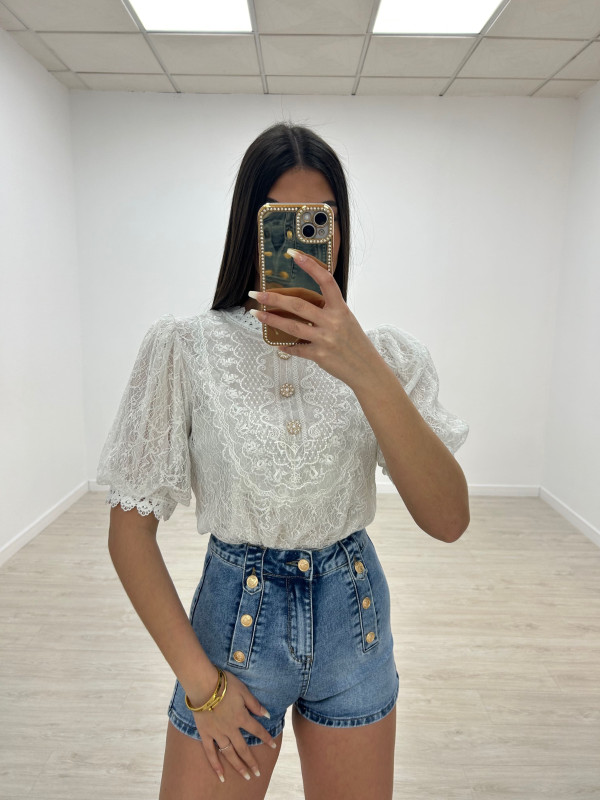 BLUSA ENCAJE FAROL BLANCA