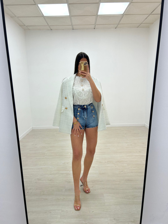 BLUSA ENCAJE FAROL BLANCA BLUSA ENCAJE FAROL BLANCA